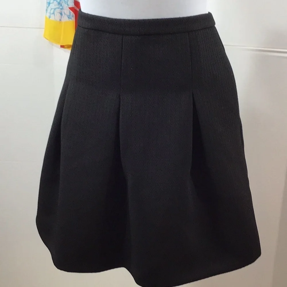 Madewell black jacquard pleated skirt 14